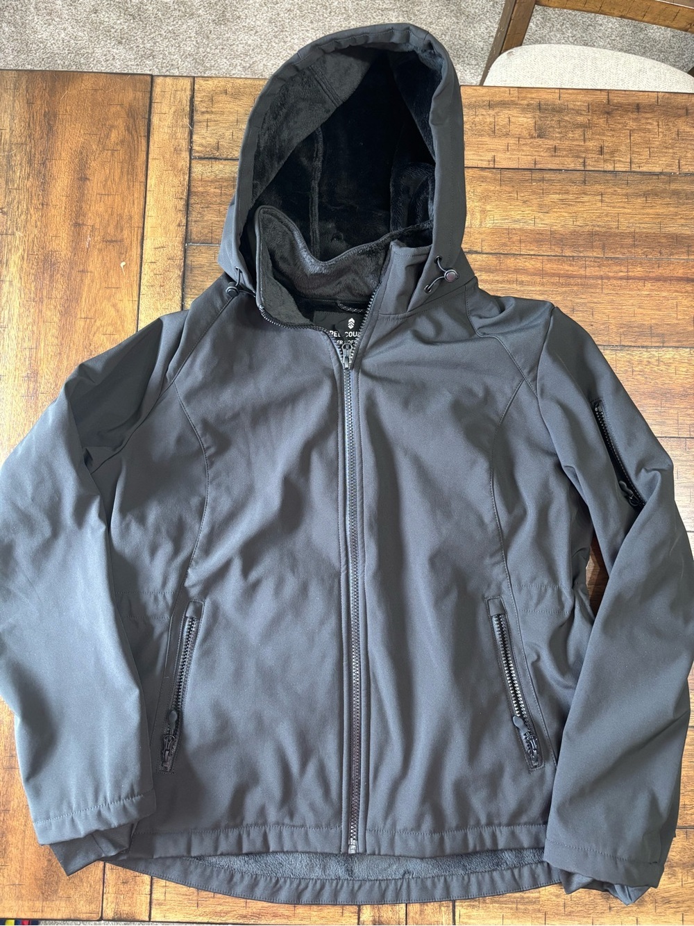 Free Country women’s black Hooded Performance Softshell Jacket